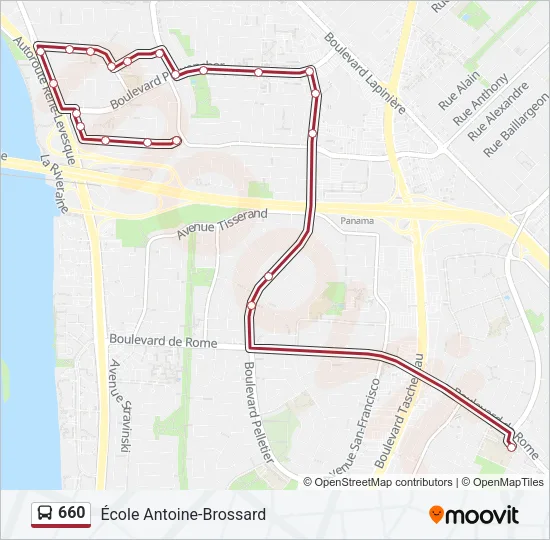660 Bus Line Map