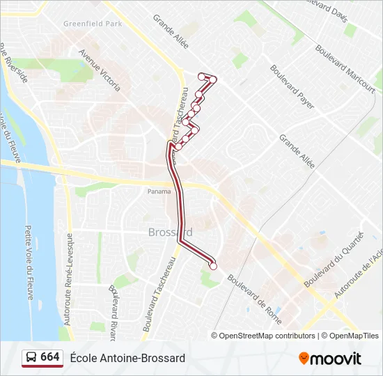 664 Bus Line Map