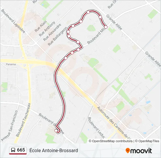 665 Bus Line Map