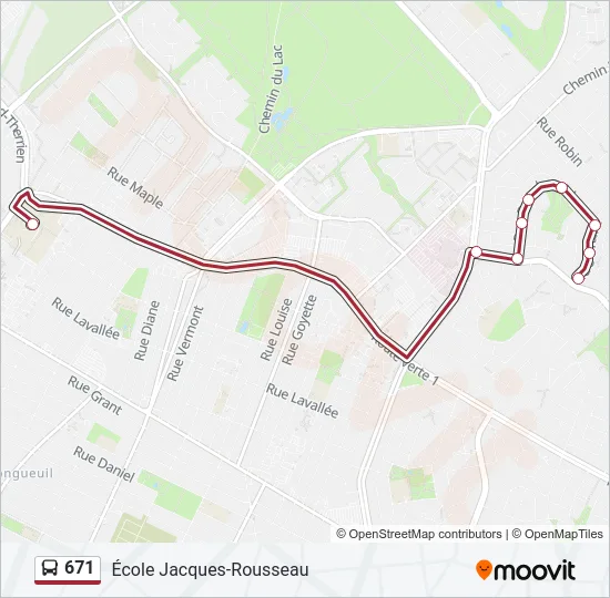 671 Bus Line Map