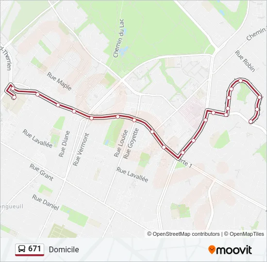 671 Bus Line Map