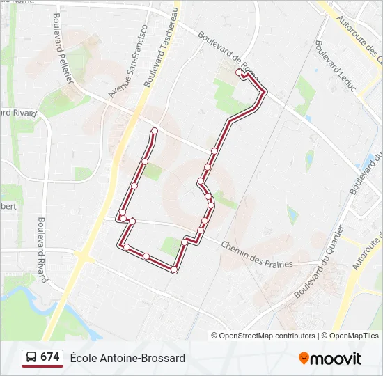 674 Bus Line Map