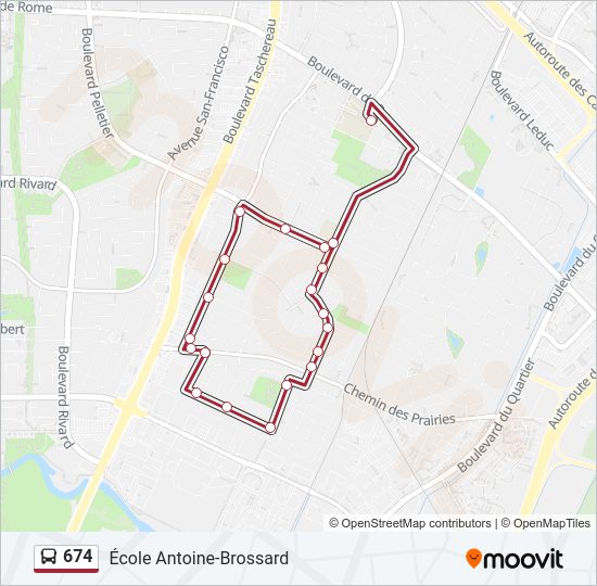 674 Bus Line Map