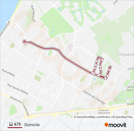 Plan de la ligne 675 de bus