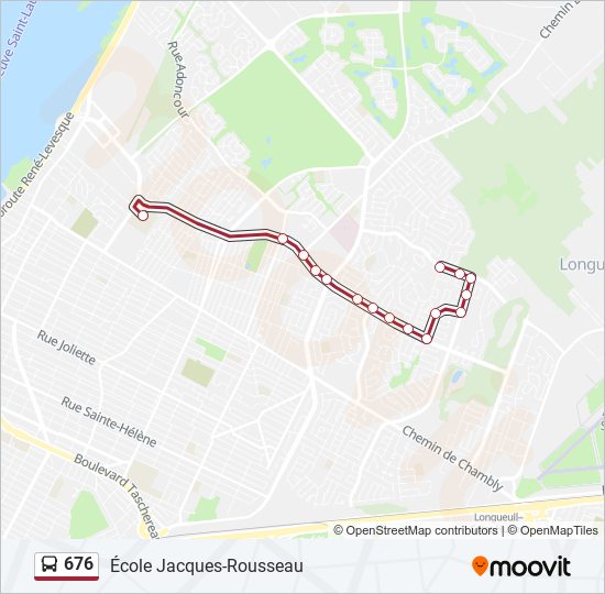 Plan de la ligne 676 de bus