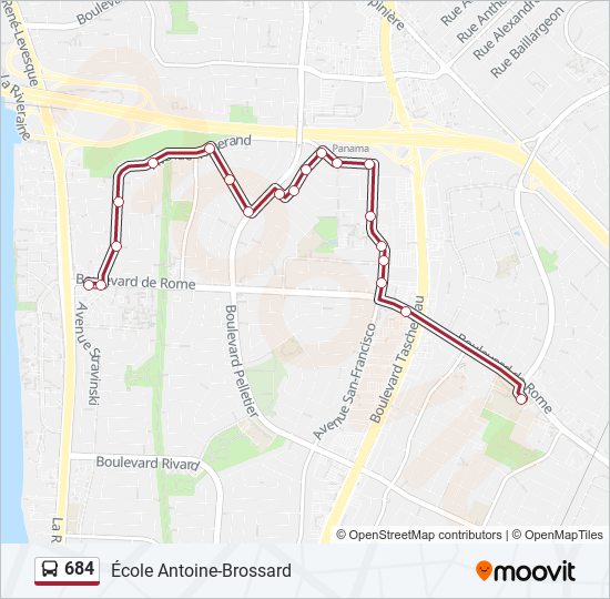 684 bus Line Map