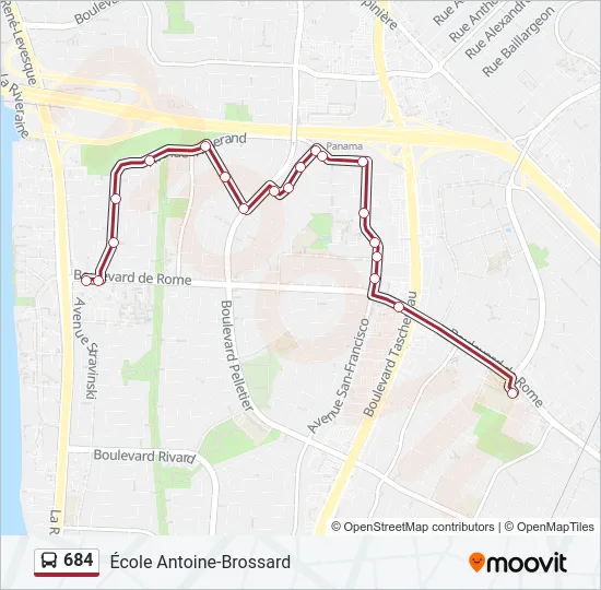 684 Bus Line Map