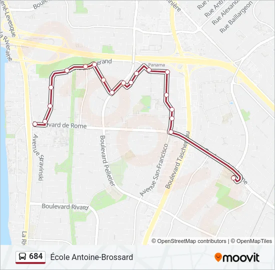 684 Bus Line Map
