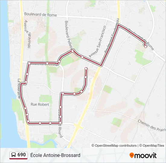 690 Bus Line Map