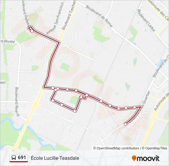 691 Bus Line Map