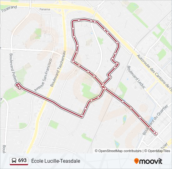 693 bus Line Map