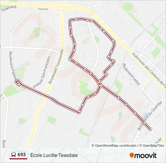 Plan de la ligne 693 de bus
