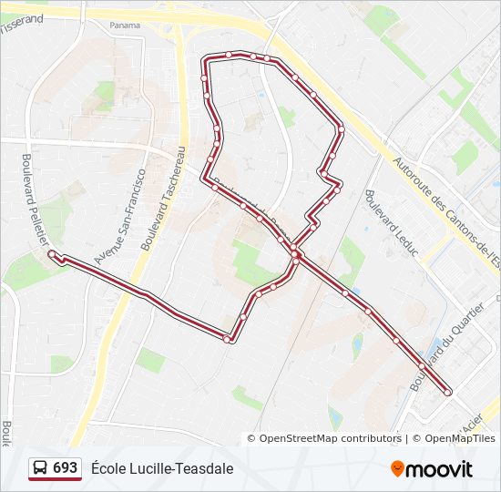 Plan de la ligne 693 de bus