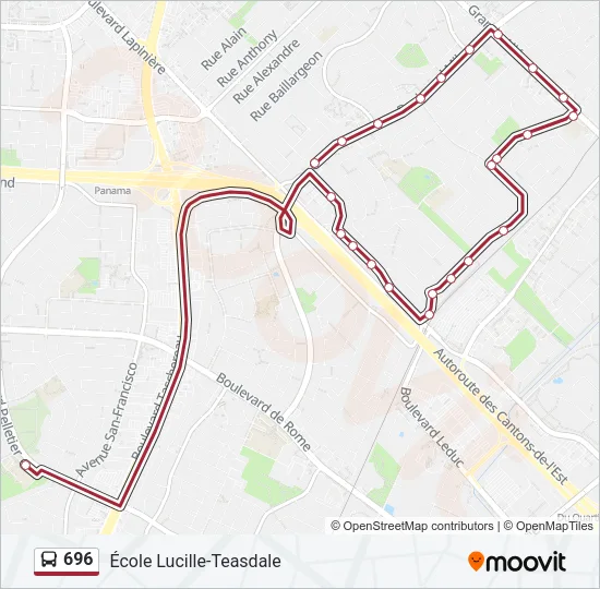 696 Bus Line Map