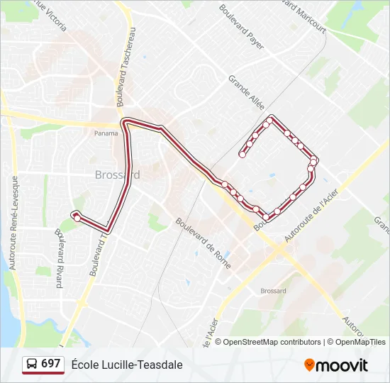 Plan de la ligne 697 de bus