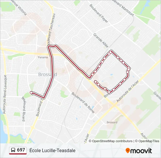 Plan de la ligne 697 de bus