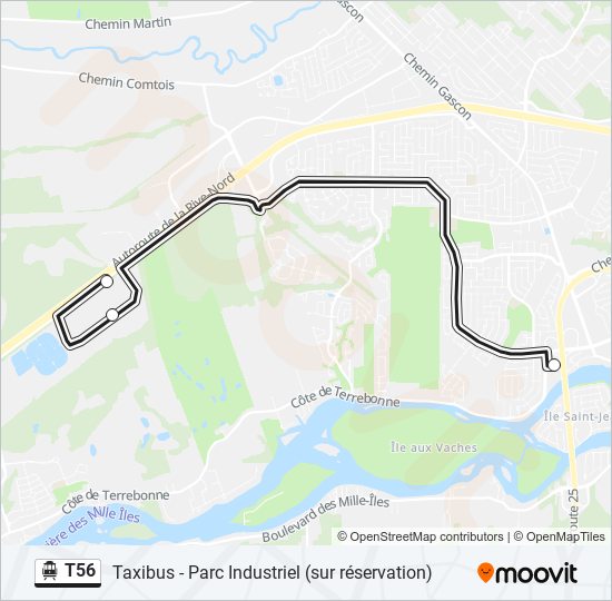 T56 shuttle Line Map