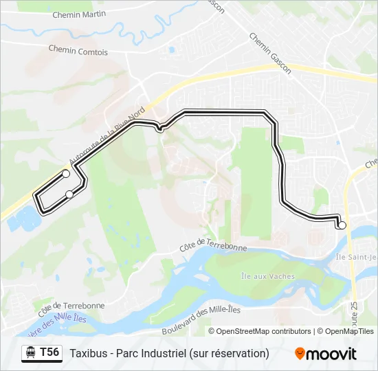 T56 Shuttle Line Map