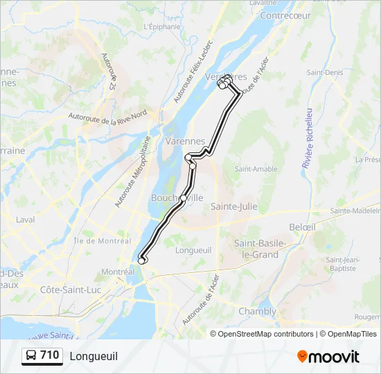 710 Bus Line Map