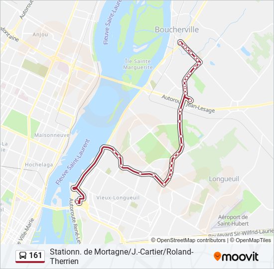 161 Itinéraire: Horaires, Arrêts & Plan - Terminus Longueuil (mis à jour)