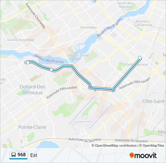 968 bus Line Map