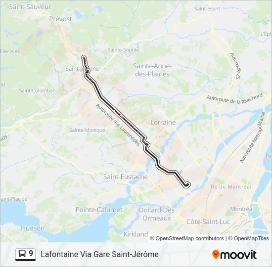 9 Bus Line Map