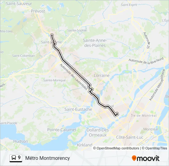 9 Bus Line Map