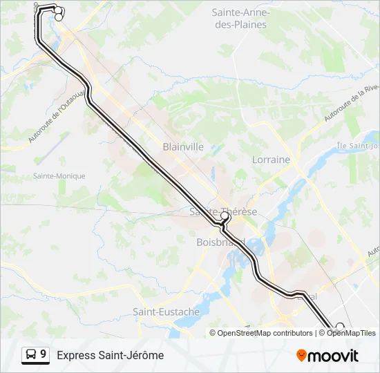 9 Bus Line Map