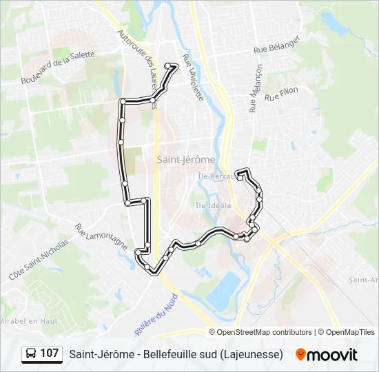 107 Bus Line Map