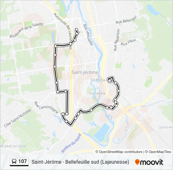 107 Bus Line Map