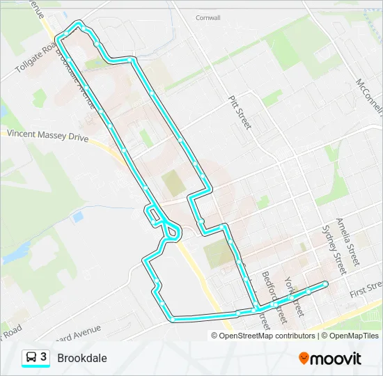 Plan de la ligne 3 de bus
