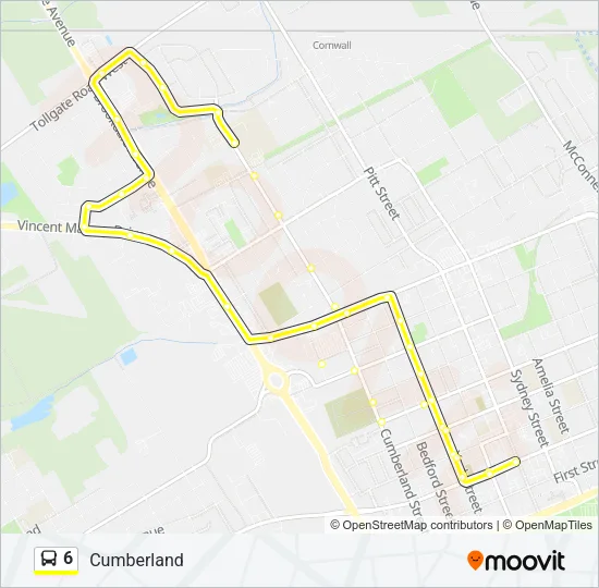 Plan de la ligne 6 de bus