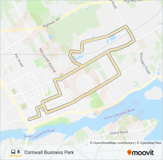 8 Bus Line Map