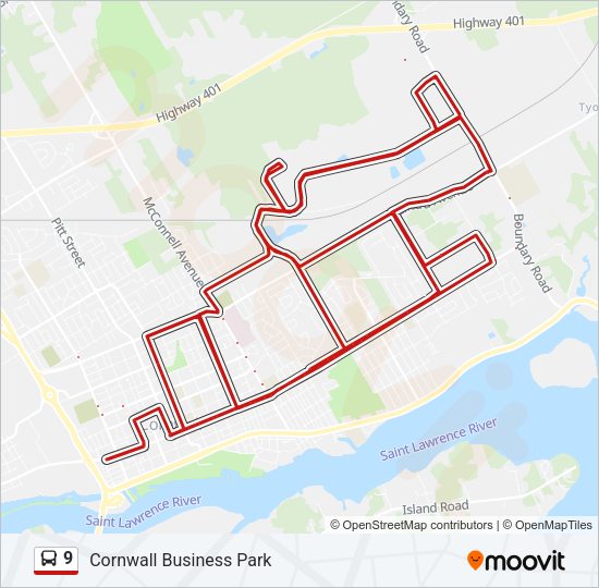 9 Bus Line Map