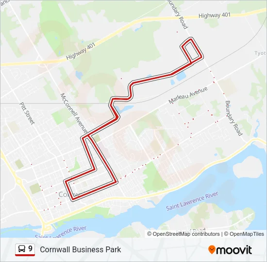 9 Bus Line Map