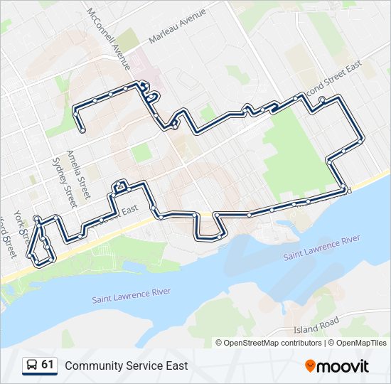 61 Bus Line Map
