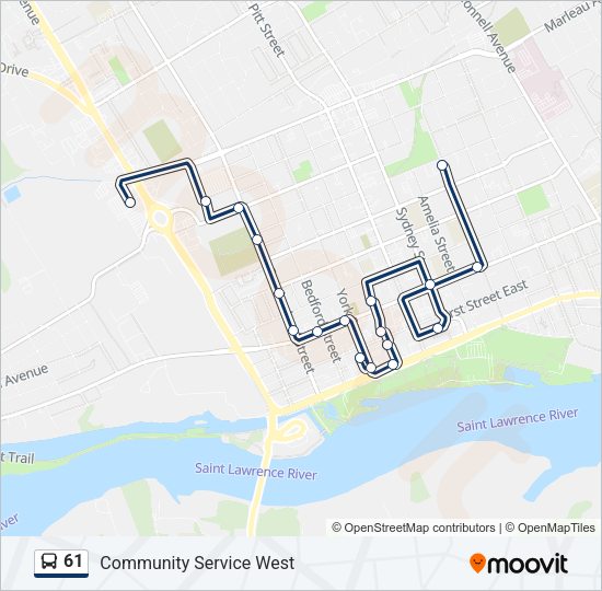 61 Bus Line Map