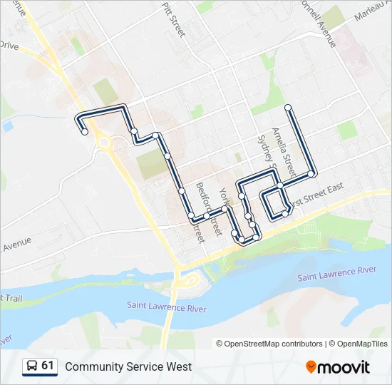 61 Bus Line Map
