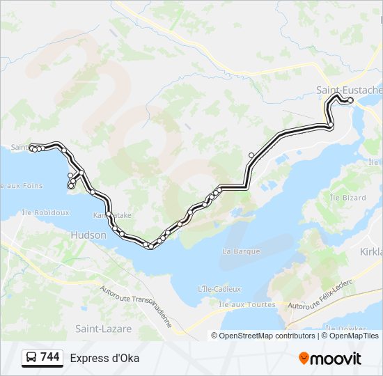 Plan de la ligne 744 de bus