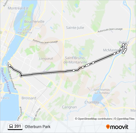 201 Bus Line Map