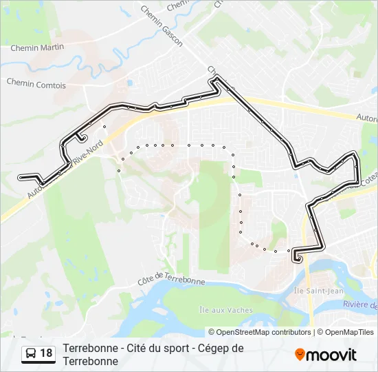18 Bus Line Map