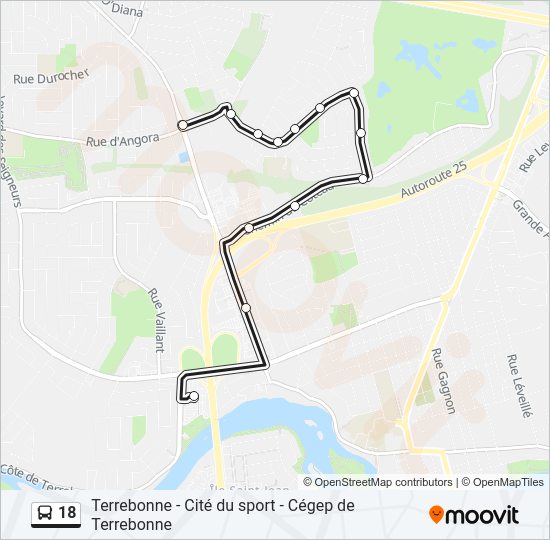 18 Bus Line Map