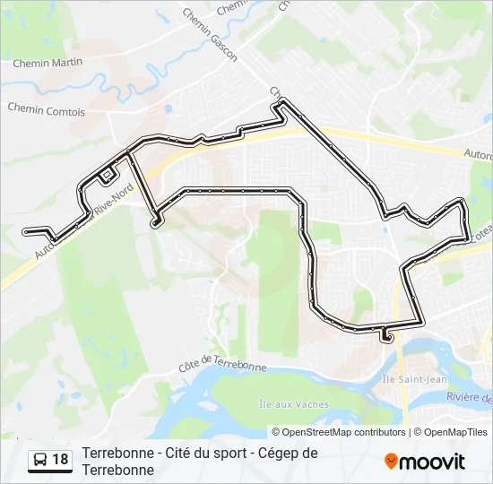 18 Bus Line Map