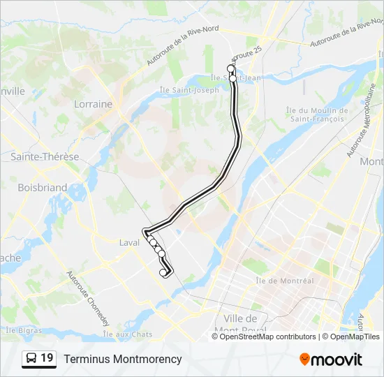 19 Bus Line Map