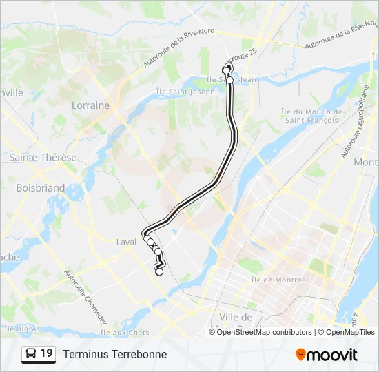 19 Bus Line Map