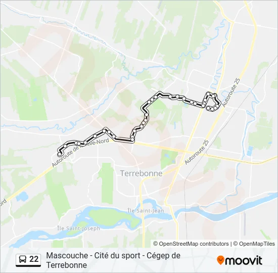 22 Bus Line Map