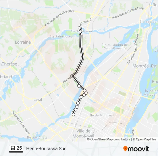 25 Bus Line Map