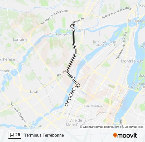 25 Bus Line Map