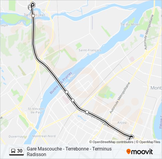 30 Route Schedules Stops Maps Terminus Terrebonne