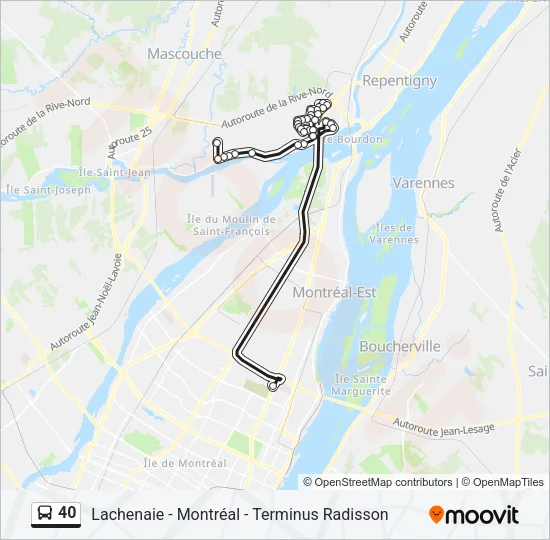 40 Bus Line Map
